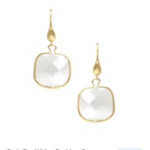 Rivka Friedman NWT Jewelry
Cat's Eye White Cushion Cut Dangle Earrings